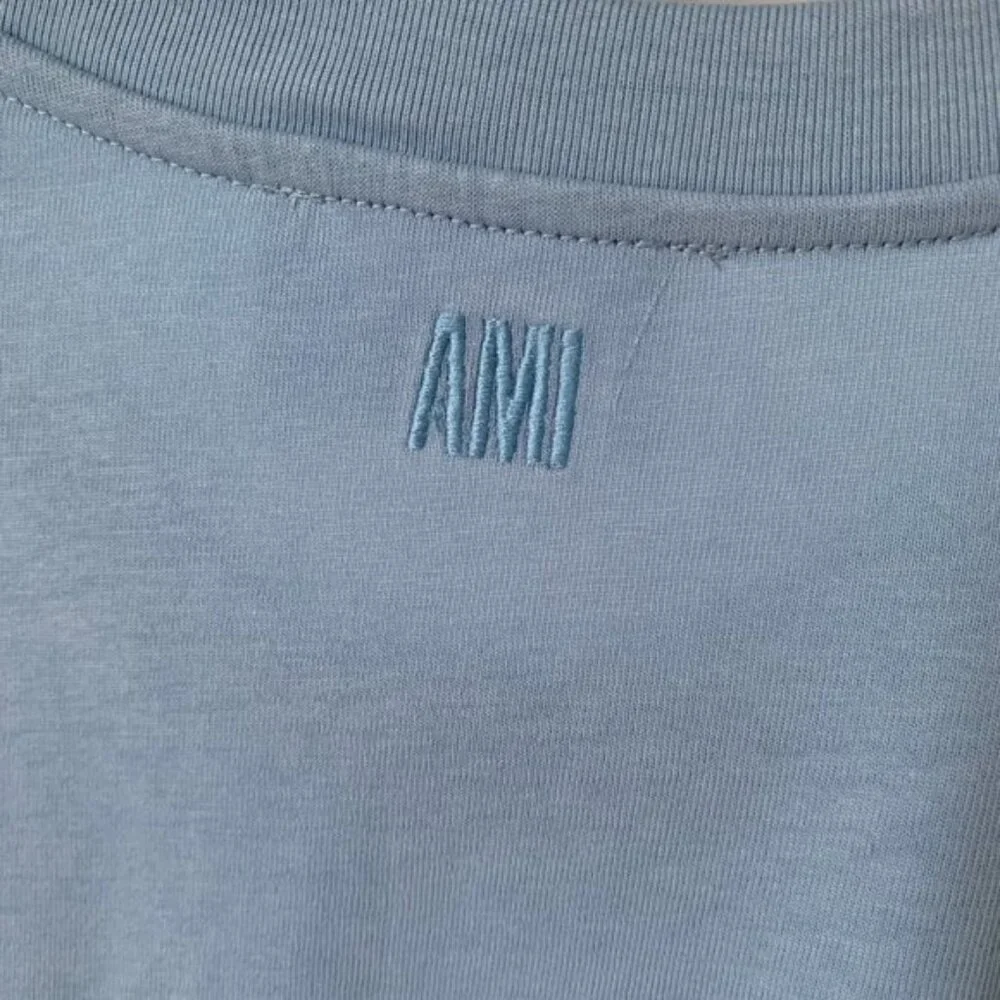 Ami sky blue short sleeve T-shirt fashion - Picture 3 of 4